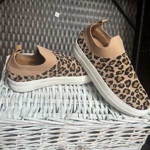 Wonderly Tan and Black Leopard Sneakers